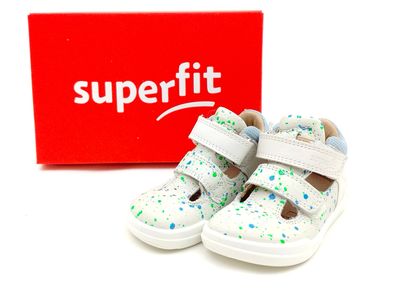 Legero Kinder Klett Sandale beige grün blau gesprengelt