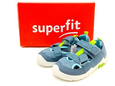 Superfit Jungen Klett Halbschuh durchbrochen blau grau kombiniert