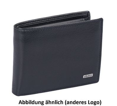 Herrenbörse Leder, 1 Klappe, schwarz