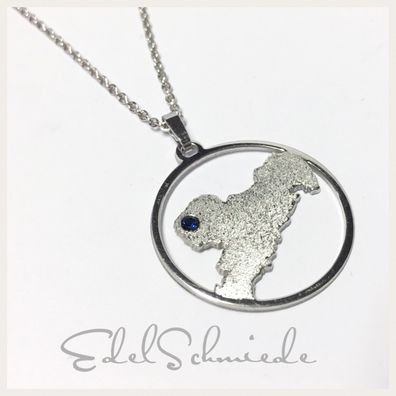 Edelschmiede925 Sachsen Anhänger in 925/- Sterling Silber mit Zirkonia inkl Kette 42