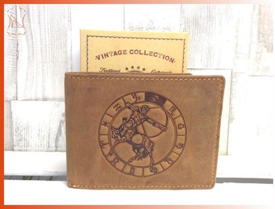 Schütze Sternzeichen Lederbörse Brieftasche braun Lederbörse Sternzeichenbörse