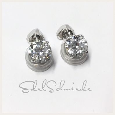 klassische Ohrclips 925 Silber rhod - Zirkonia