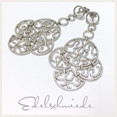 Edelschmiede925 sehr elegante Ohrstecker in 925 Silber rh. mit Zirkonias - für den gr