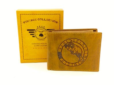 Widder Sternzeichenbörse Antikleder braun