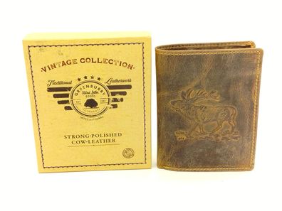 Greenburry Vintage Animal Collection "Stag" brown Hirsch Prägung