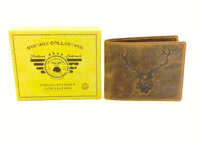Greenburry Vintage Scheintasche 2tlg. Royal Stag brown Hirsch Prägung