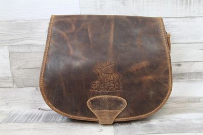 Greenburry Vintage Hunting Bag Stag-3 Hirschmotiv Prägung