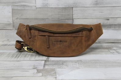 Greenburry Vintage echt Leder Bauchtasche Gürteltasche Fettleder braun