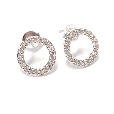 Ohrstecker 925 Silber mit Zirkonia klar rund 10mm