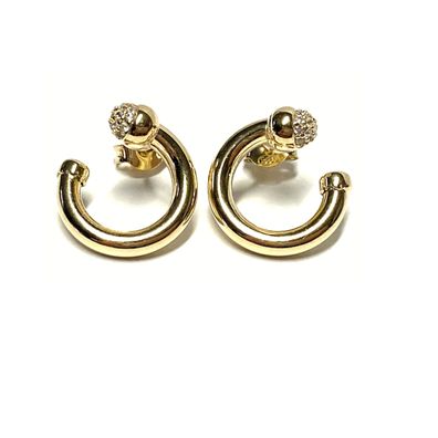 Ohrstecker 925/- Sterling Silber vergoldet poliert einfarbig modern ausgefallen Zirko