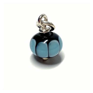 modischer Anhänger in 925/- Sterling Silber mit handgefertigter Glasperle schwarz / b