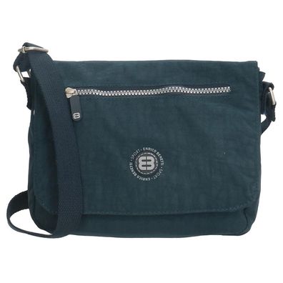 dunkelblaue Schultertasche Crincletasche Überschlagtasche klein