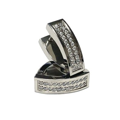 Creolen TITAN moderne Form glanz poliert Zirkonia spitzoval