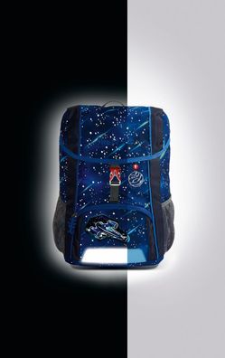 großer dunkelblauer Kinderrucksack Step by Step KID Reflect 'Star Shuttle Elio', refl