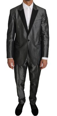 Dolce & Gabbana Gray Patterned Martini 2 Piece Suit