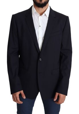 Dolce & Gabbana Black Wool Stretch Men Coat Martini Blazer