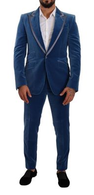 Dolce & Gabbana Blue Sicilia Velvet Slim Fit 2 Piece Suit