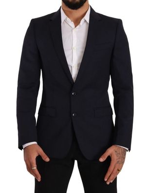 Dolce & Gabbana Dark Blue Single Breasted Coat Martini Blazer