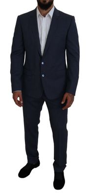 Dolce & Gabbana Blue Wool Martini 2 Piece Slim Fit Suit