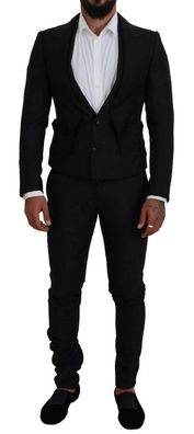 Dolce & Gabbana Black Polyester Men 2 Piece Martini Suit