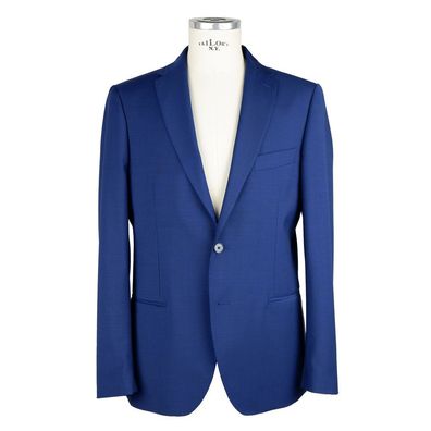 Emilio Romanelli Blue Wool Men Suit