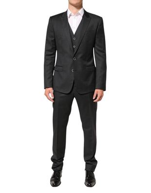 Dolce & Gabbana Black Martini 2 Buttons Suit 3 Piece Suit