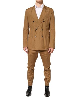 Dolce & Gabbana Brown Taormina Double-Breasted 2 Piece Suit