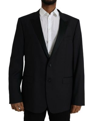 Dolce & Gabbana Blue Martini Single Breasted Coat Blazer