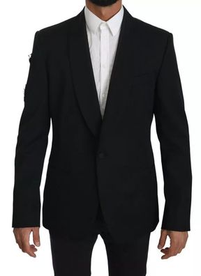 Dolce & Gabbana Black Single Breasted Formal Coat Blazer