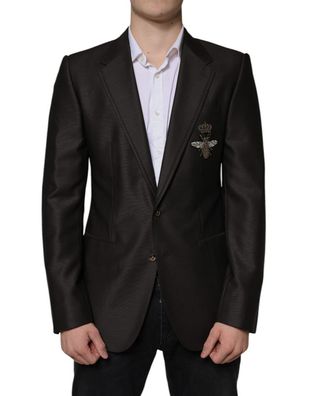 Dolce & Gabbana Blazer Brown Green Bee Wool Jacket Coat