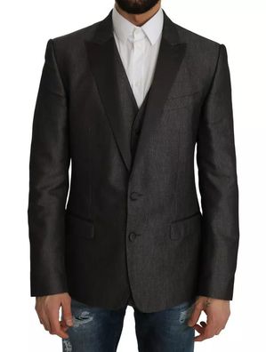 Dolce & Gabbana Gray Martini 2 Piece Vest Coat Blazer