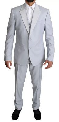 Dolce & Gabbana Light Blue Sicilia Wool 3 Piece Suit
