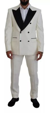 Dolce & Gabbana White Double Breasted 2 Piece Sicilia Suit