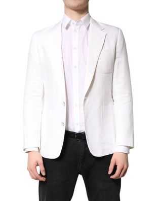 Dolce & Gabbana White Single Breasted Men Coat Blazer Suit