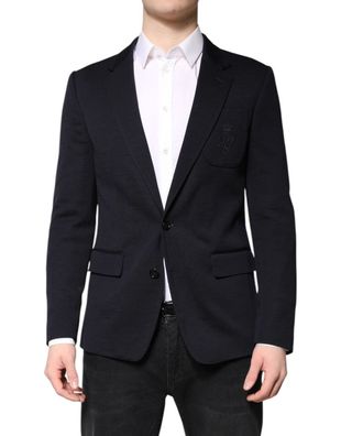 Dolce & Gabbana Black Wool Single Breasted Coat Suit Blazer