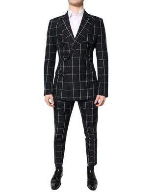 Dolce & Gabbana Black Taormina Double Breasted 2 Piece Suit