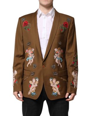 Dolce & Gabbana Brown Martini Single Breasted Coat Blazer