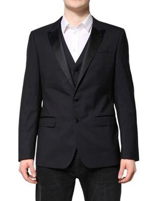 Dolce & Gabbana Dark Blue Martini Wool Suit 2 Piece Jacket