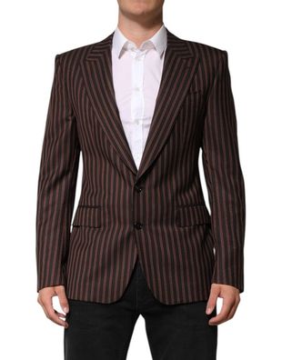 Dolce & Gabbana Black Brown Stripe Single Breasted Blazer