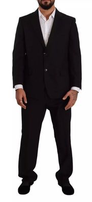 Domenico Tagliente Blue Polyester Single Breasted Formal 2 Piece Suit