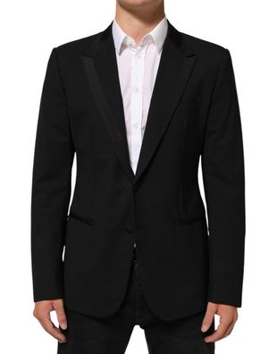 Dolce & Gabbana Black Wool 2 Buttons Suit Men Jacket Blazer