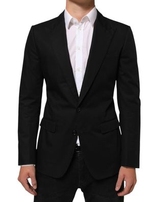 Dolce & Gabbana Black Wool 2 Buttons Suit Men Jacket Blazer