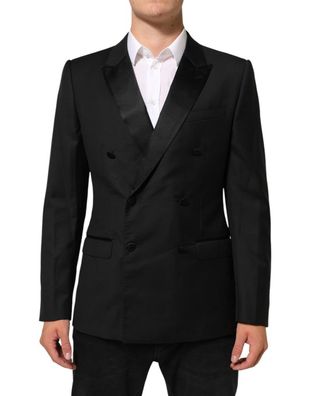 Dolce & Gabbana Black Martini Double-Breasted Suit Blazer