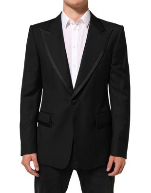 Dolce & Gabbana Black Wool 1 Button Suit Jacket Men Blazer