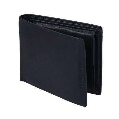 Echtleder Herrenbörse schwarz mit 8 Kreditkartenfächern und 2 Ausweissichtfenstern