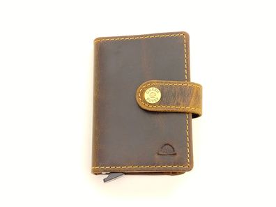 Vintage original RFID card slider zip brown