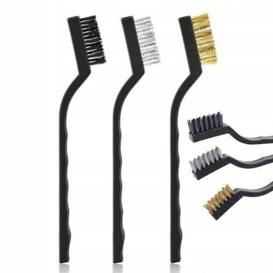 Rosfix Bürstenset 3-tlg – Stahl, Messing, Nylon | 166 mm Länge, 35x11 mm