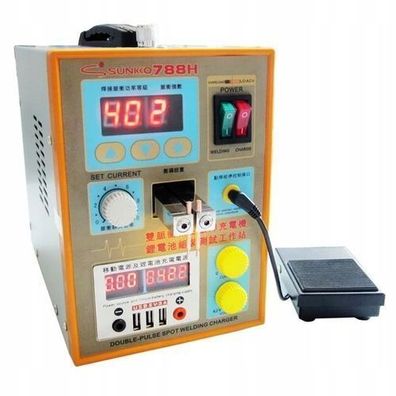 Sunkko Punktschweißgerät S788H-USB – 1,5kW, 0,05–0,25 mm Nickel | 36V 3A