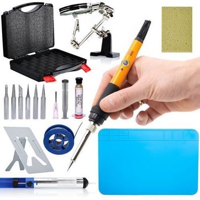 Rosfix Set Lötkolben OP60W – 60W, 200–450°C, 15in1 mit Zubehörbox
