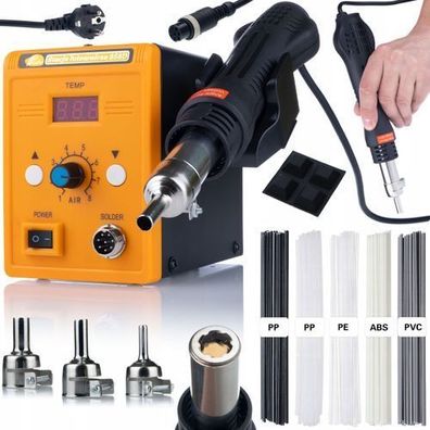 Rosfix Set Heißluft-Lötstation 858D – 700W, 3 Düsen, 100–500°C, Kunststoffkit